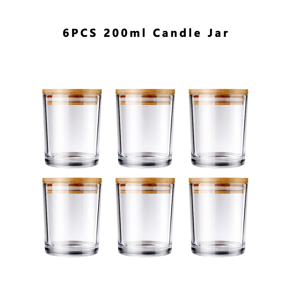 Candle Making Glass - 6 Pack Candle Jars with Lids