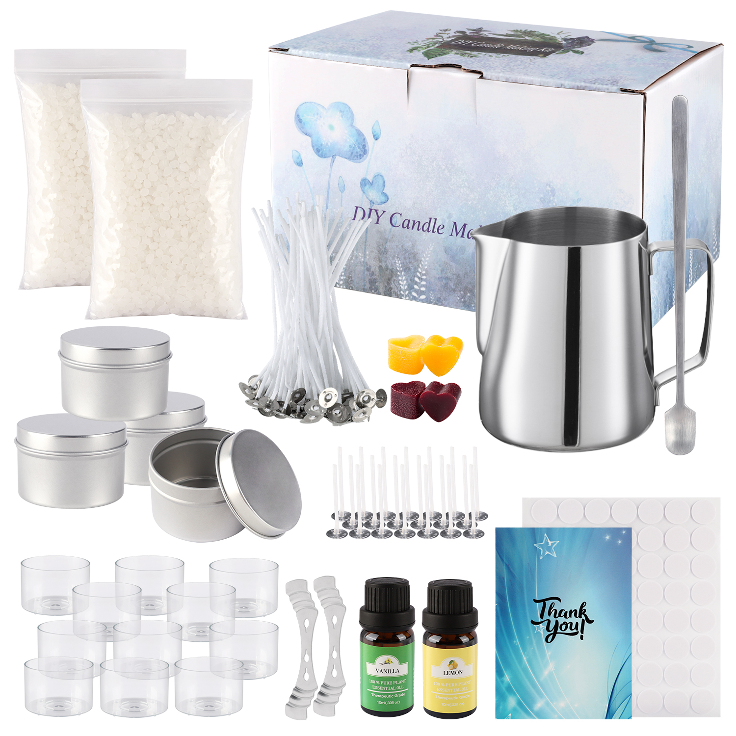 Soy Wax Pillar Blend - Simple DIY candle-making set, easy to