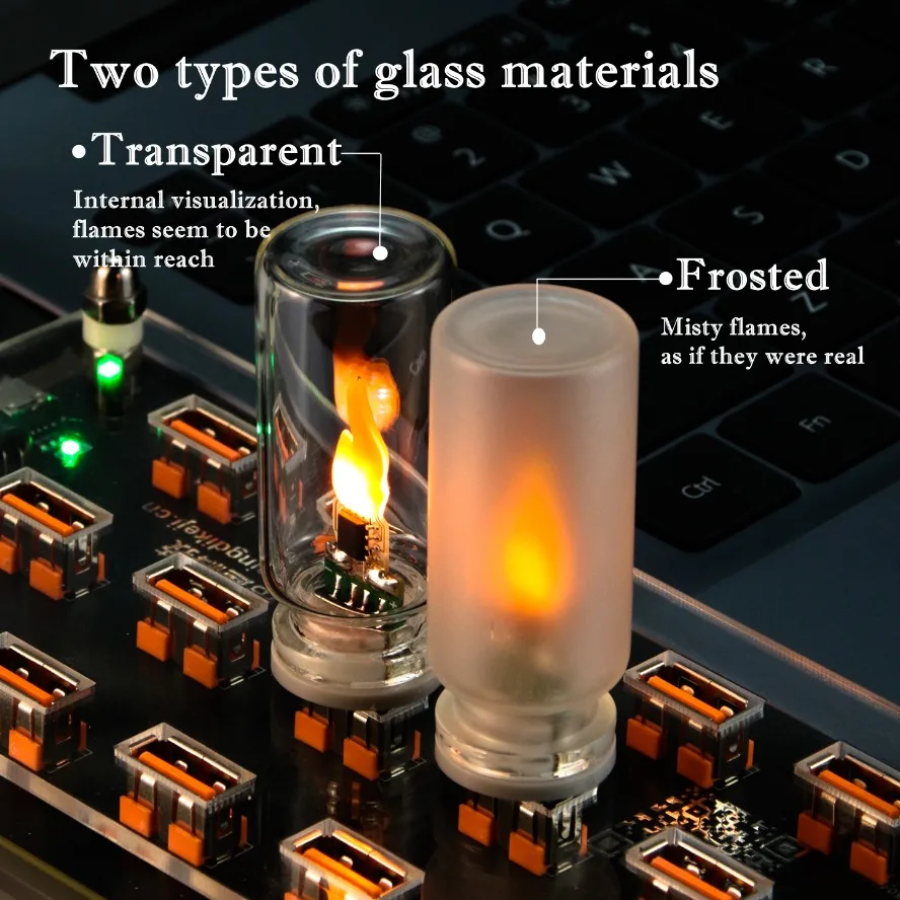 USB Flame Flickering LED Frost - Candle Making Glass recension och pris