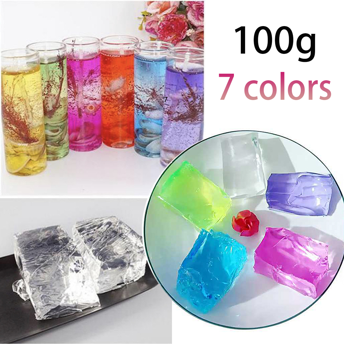 100G 7Colors Jelly Wax DIY Han - Candle Making Vessels recension och pris