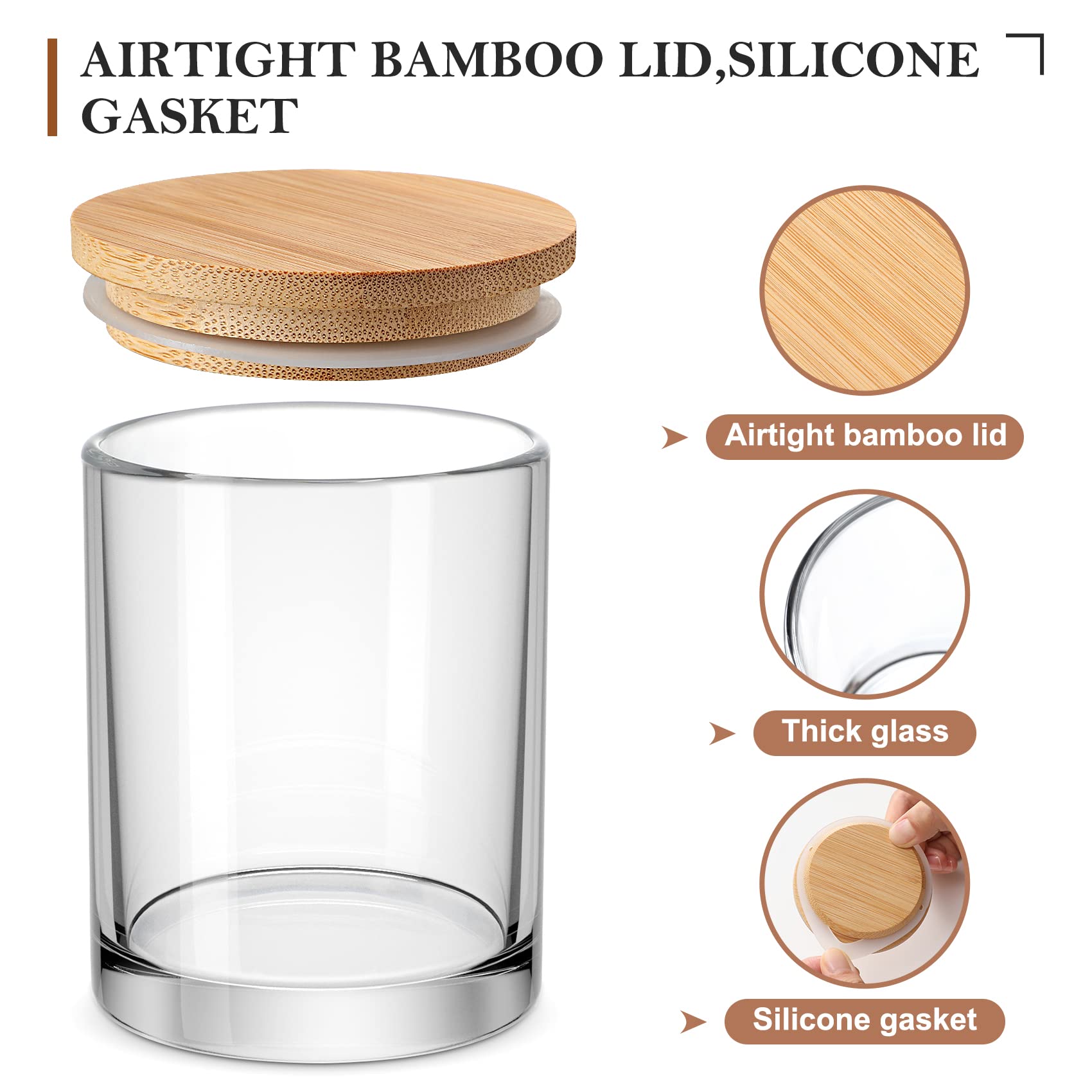 6 Pack Candle Jars with Lids E - Candle Making Glass recension och pris