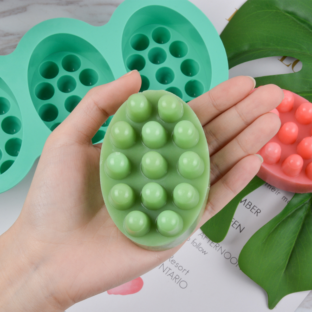 4 Hole Oval Massage Soap Silic - Candle Making For Beginners recension och pris