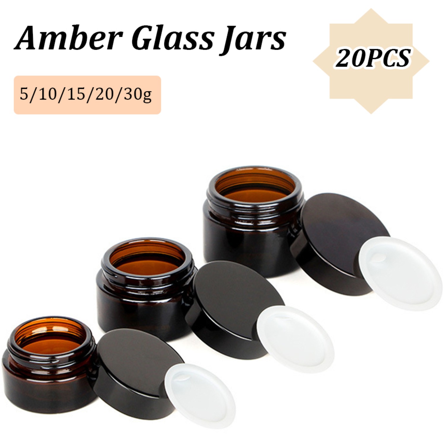 20PCS Small Amber Glass Jars w - Candle Making Glass recension och pris