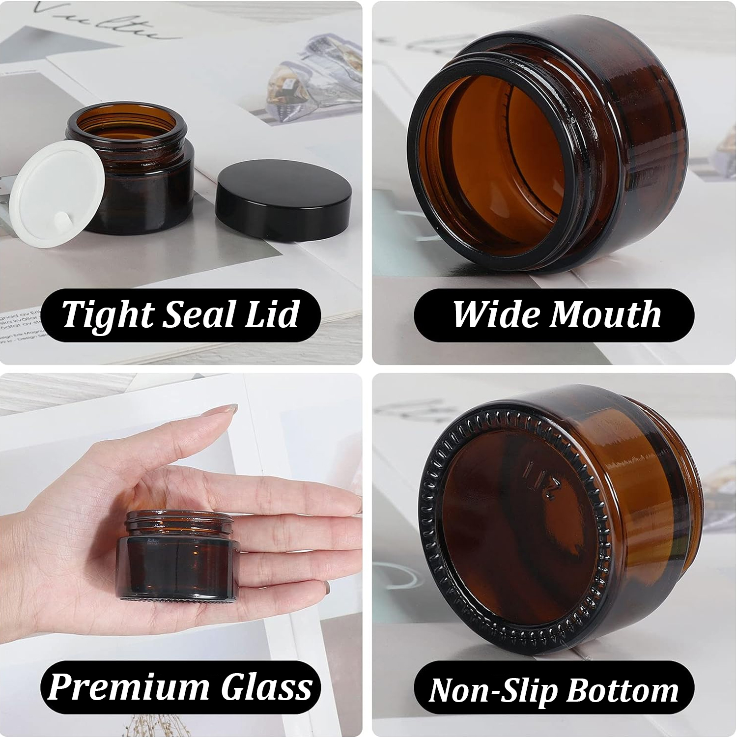 20PCS Small Amber Glass Jars w - Candle Making Glass recension och pris